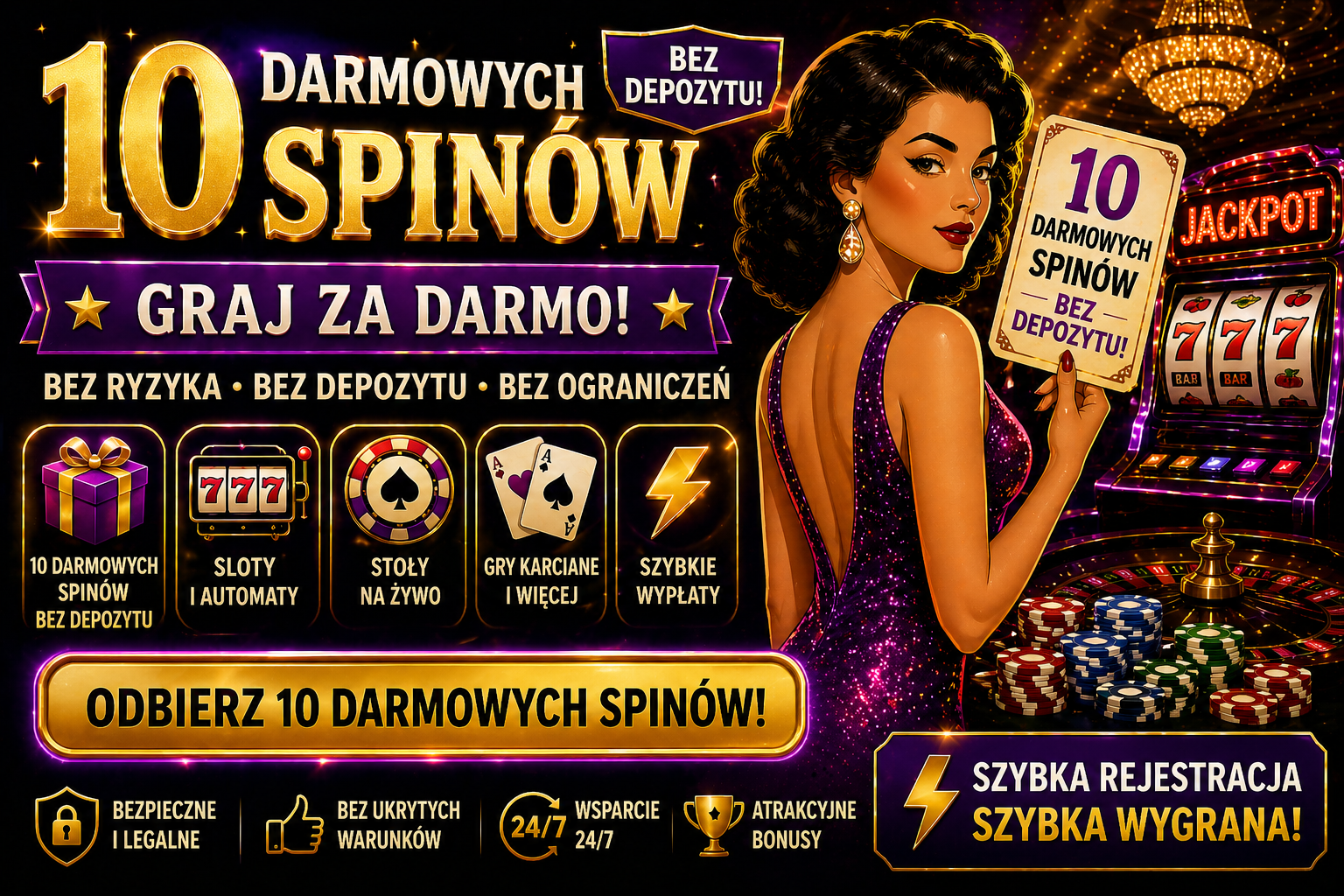 10 Darmowych Spinów bez Depozytu