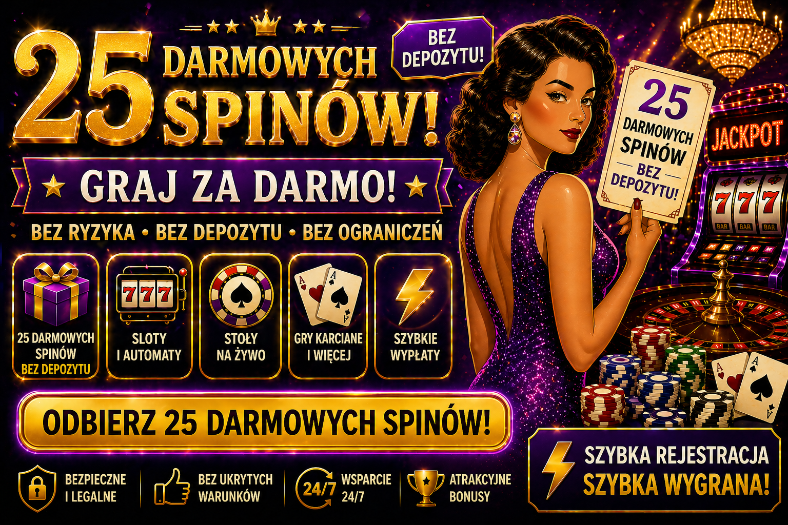25 darmowych spinów