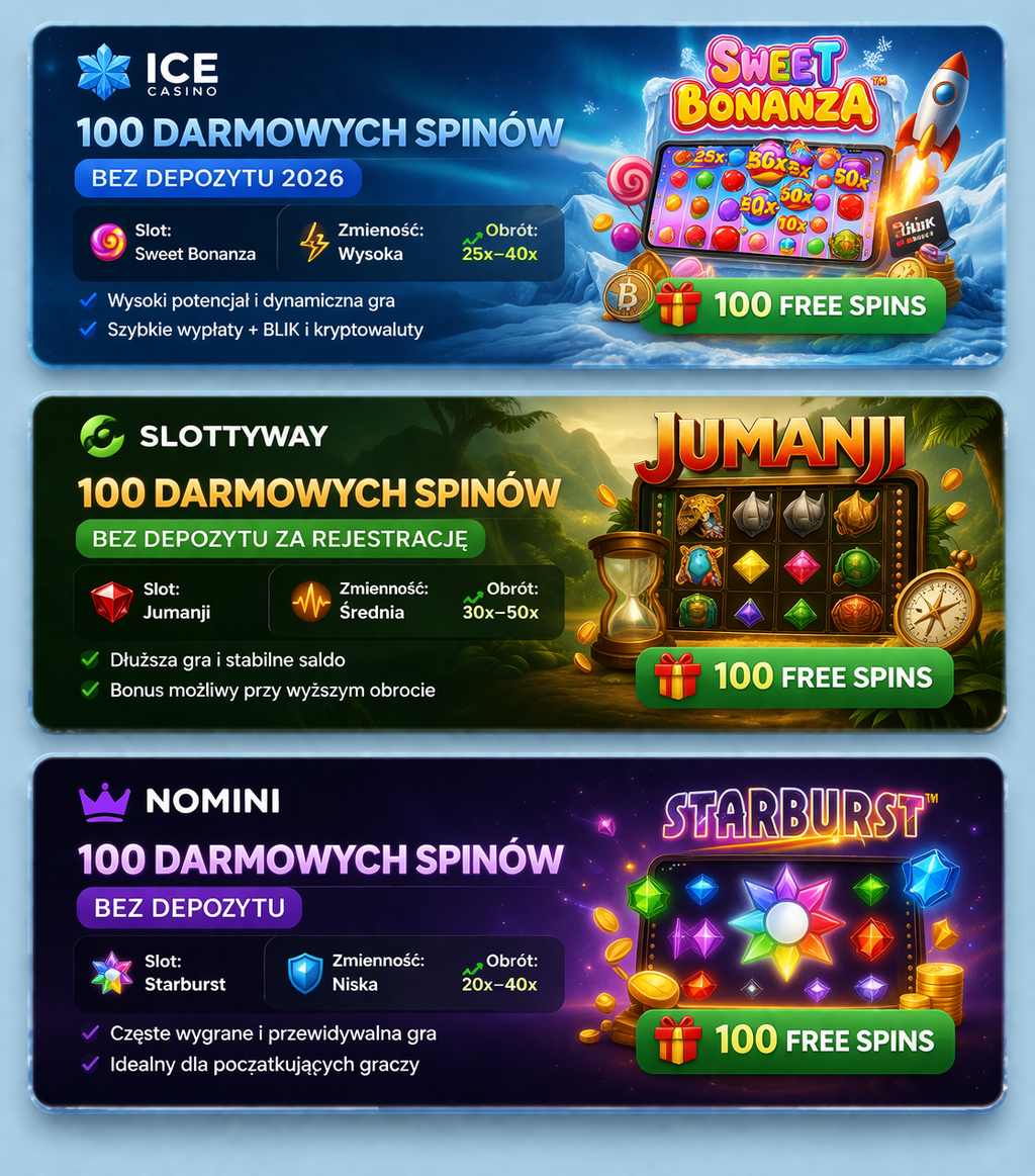 Analiza ofert 100 darmowych spinów